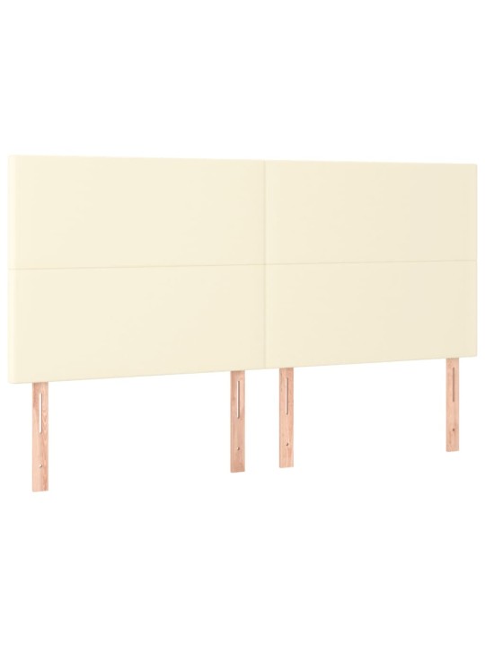 Voodipeatsid 4 tk, kreemjas, 100x5x78/tk8 cm, kunstnahk