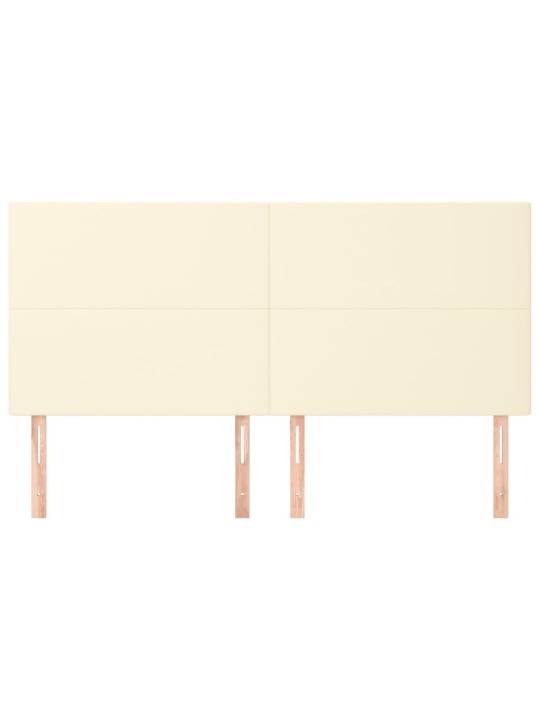 Voodipeatsid 4 tk, kreemjas, 100x5x78/tk8 cm, kunstnahk