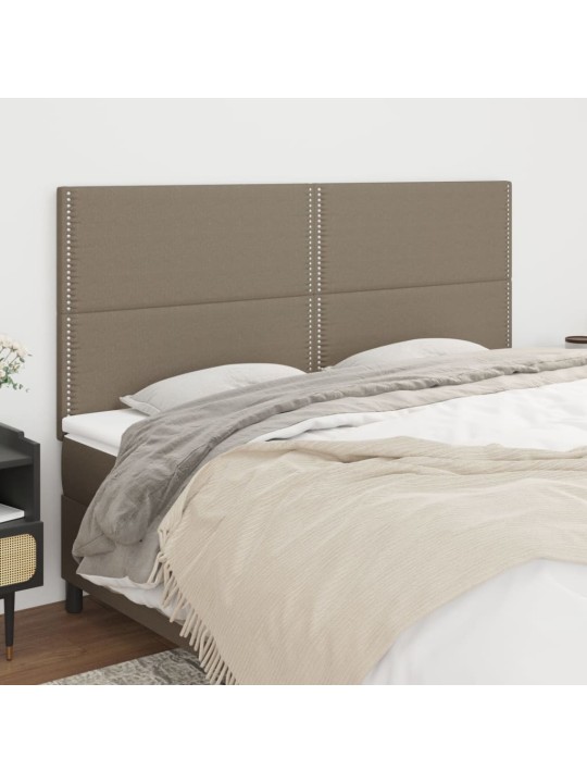 Voodipeatsid 4 tk, pruunikashall, 90x5x78/88 cm, kangas