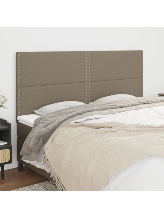 Voodipeatsid 4 tk, pruunikashall, 100x5x78/88 cm, kangas