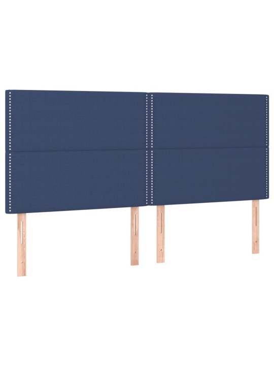Voodipeatsid 4 tk, sinine, 100x5x78/88 cm, kangas