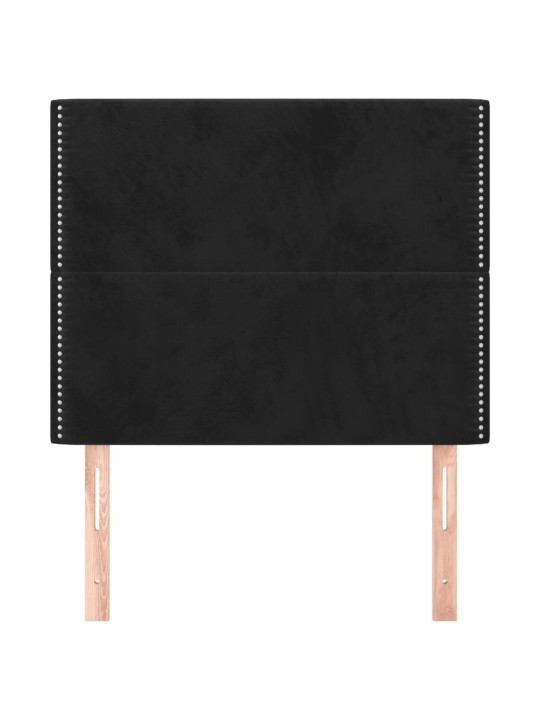 Voodipeatsid 2 tk, must, 90x5x78/88 cm, samet