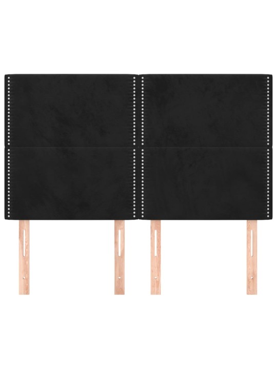 Voodipeatsid 4 tk, must, 72x5x78/88 cm, samet