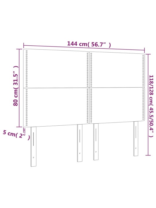 Voodipeatsid 4 tk, tumesinine, 72x5x78/88 cm, samet