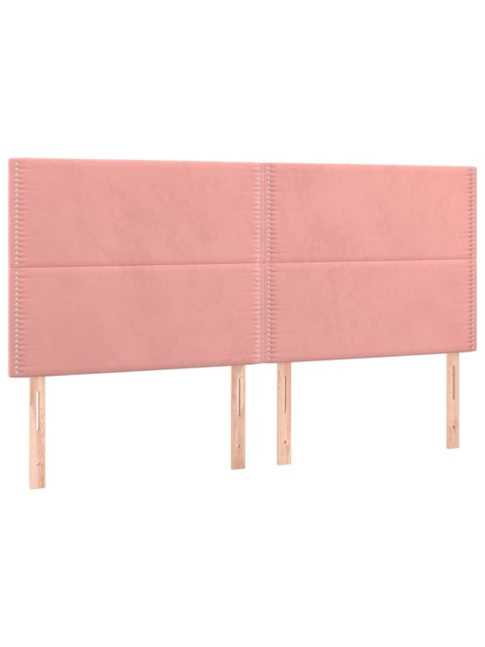 Voodipeatsid 4 tk, roosa, 80x5x78/88 cm, samet