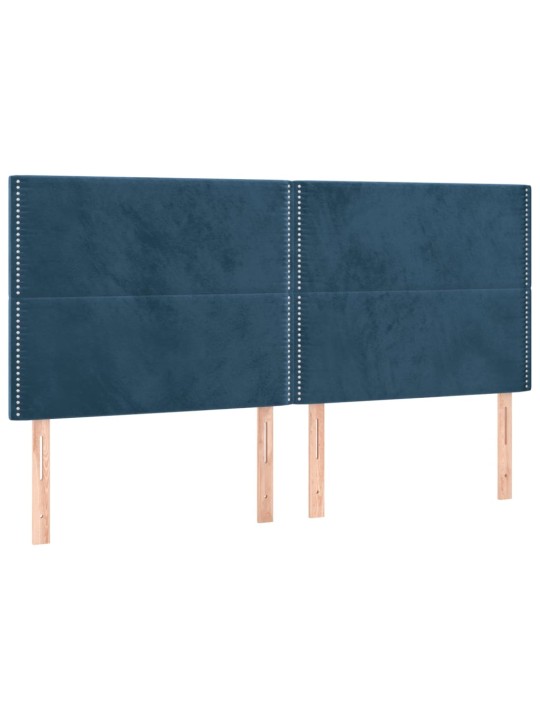 Voodipeatsid 4 tk, tumesinine, 90x5x78/88 cm, samet