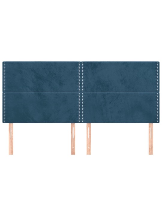 Voodipeatsid 4 tk, tumesinine, 90x5x78/88 cm, samet