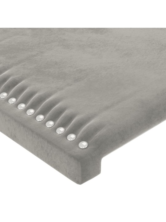 Voodipeatsid 4 tk, helehall, 100x5x78/88 cm, samet
