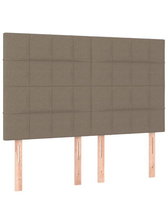 Voodipeatsid 4 tk, pruunikashall, 72x5x78/88 cm, kangas