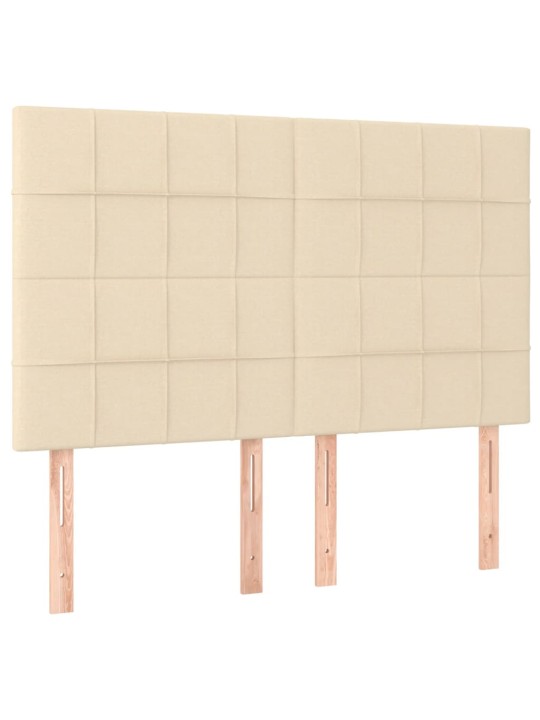 Voodipeatsid 4 tk, kreemjas, 72x5x78/88 cm, kangas