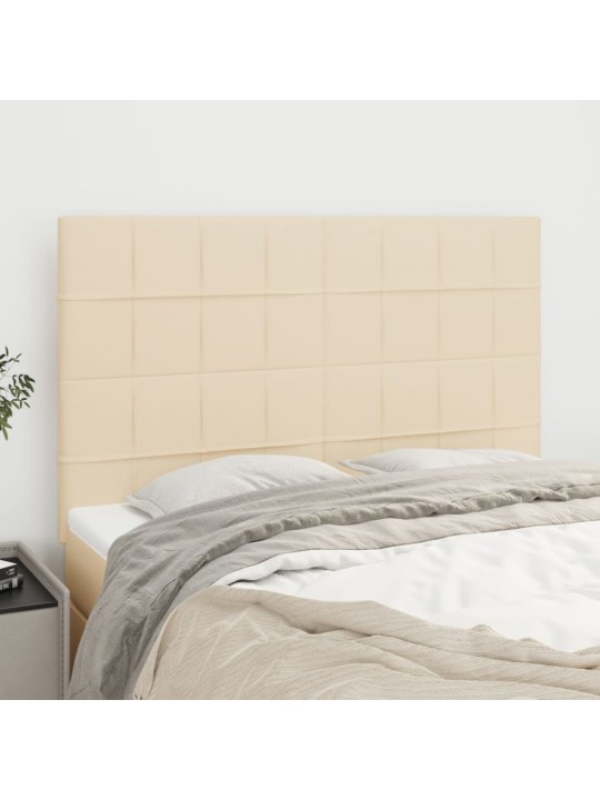 Voodipeatsid 4 tk, kreemjas, 72x5x78/88 cm, kangas