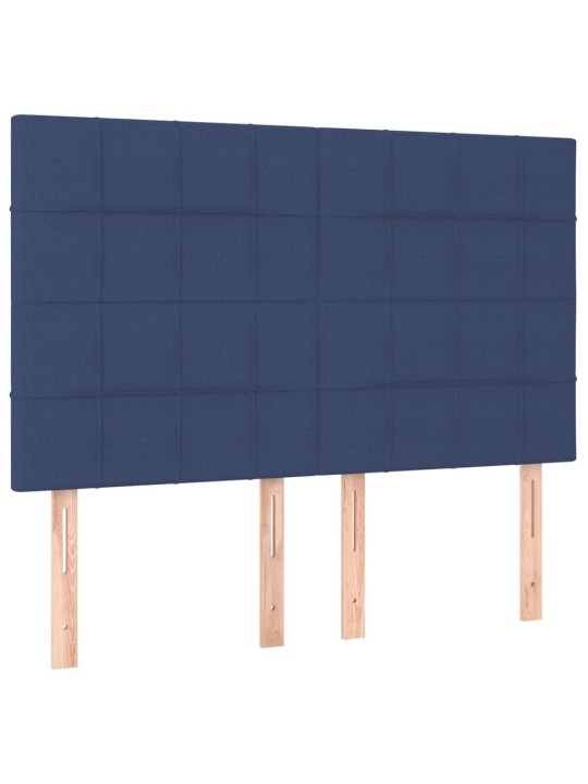 Voodipeatsid 4 tk, sinine, 72x5x78/88 cm, kangas