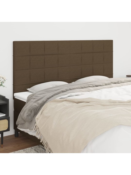 Voodipeatsid 4 tk, tumepruun, 90x5x78/88 cm, kangas