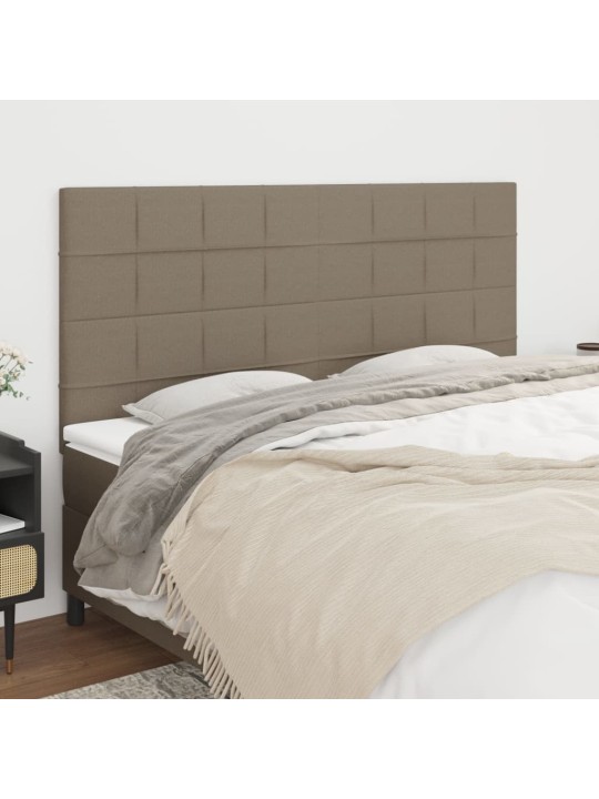 Voodipeatsid 4 tk, pruunikashall, 90x5x78/88 cm, kangas