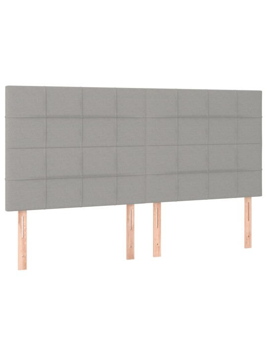 Voodipeatsid 4 tk, helehall, 100x5x78/88 cm, kangas