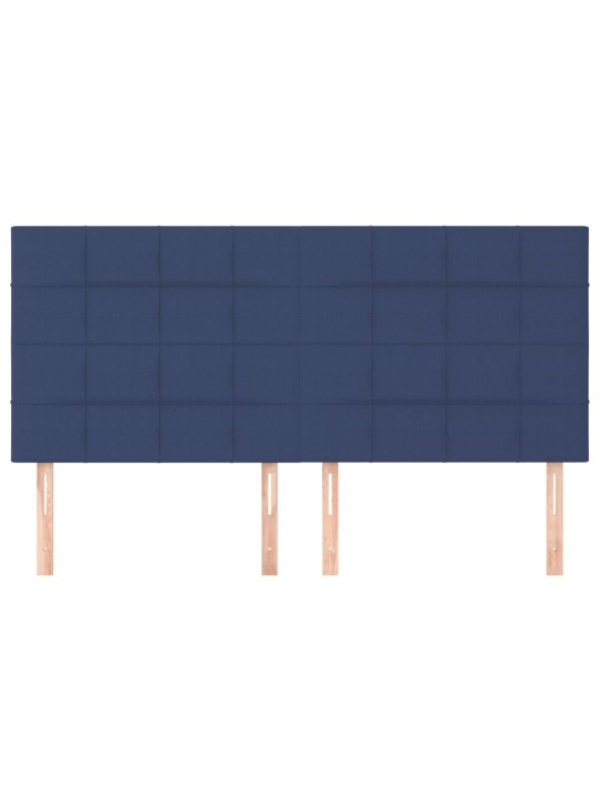 Voodipeatsid 4 tk, sinine, 100x5x78/88 cm, kangas