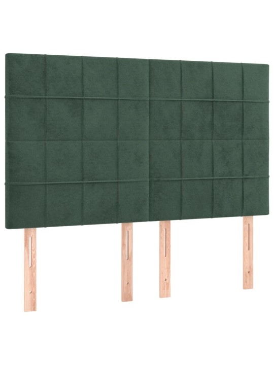 Voodipeatsid 4 tk, tumeroheline, 72x5x78/88 cm, samet