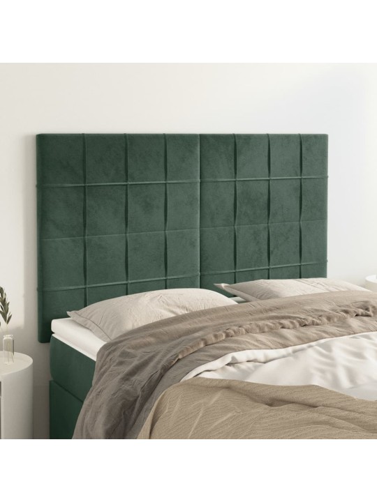Voodipeatsid 4 tk, tumeroheline, 72x5x78/88 cm, samet