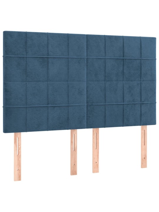 Voodipeatsid 4 tk, tumesinine, 72x5x78/88 cm, samet