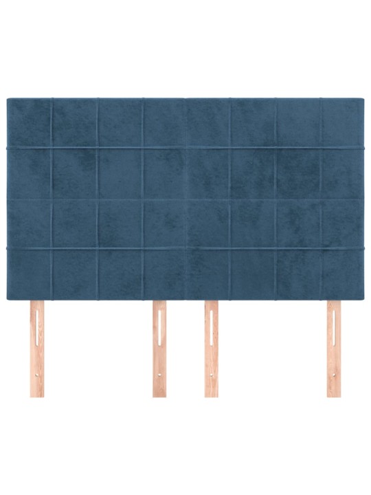 Voodipeatsid 4 tk, tumesinine, 72x5x78/88 cm, samet