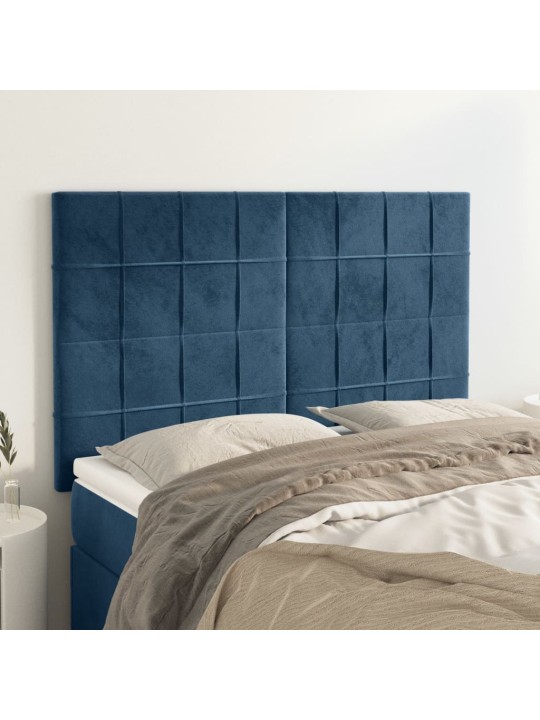 Voodipeatsid 4 tk, tumesinine, 72x5x78/88 cm, samet