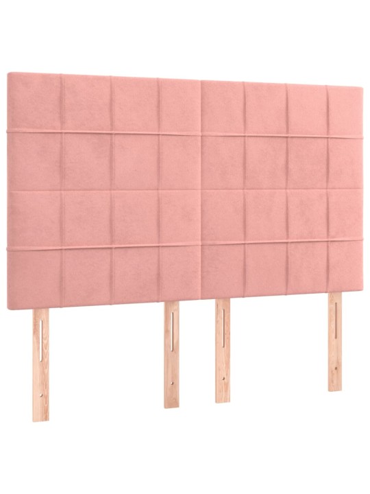 Voodipeatsid 4 tk, roosa, 72x5x78/88 cm, samet