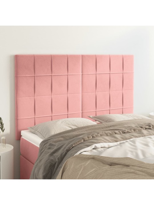 Voodipeatsid 4 tk, roosa, 72x5x78/88 cm, samet
