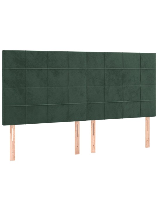 Voodipeatsid 4 tk, tumeroheline, 80x5x78/88 cm, samet