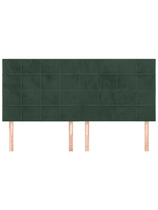Voodipeatsid 4 tk, tumeroheline, 80x5x78/88 cm, samet
