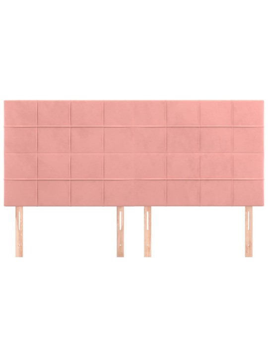 Voodipeatsid 4 tk, roosa, 80x5x78/88 cm, samet