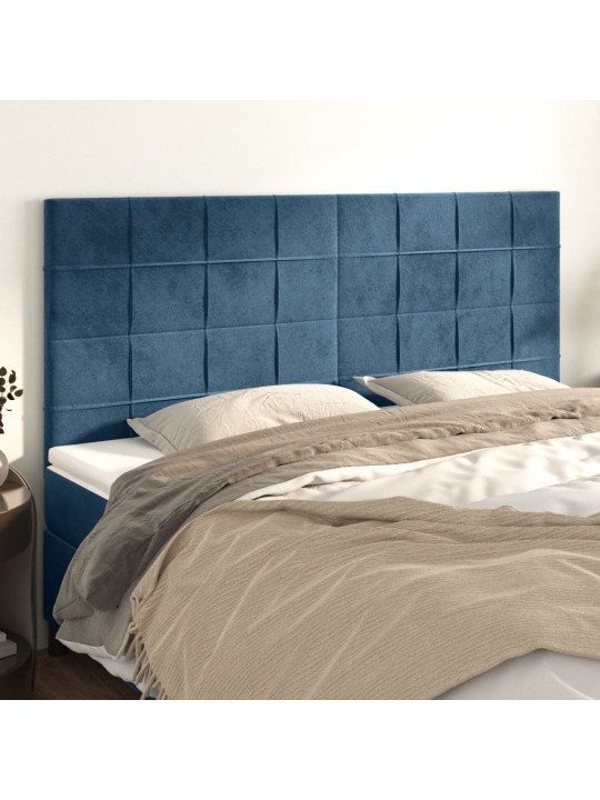 Voodipeatsid 4 tk, tumesinine, 90x5x78/88 cm, samet