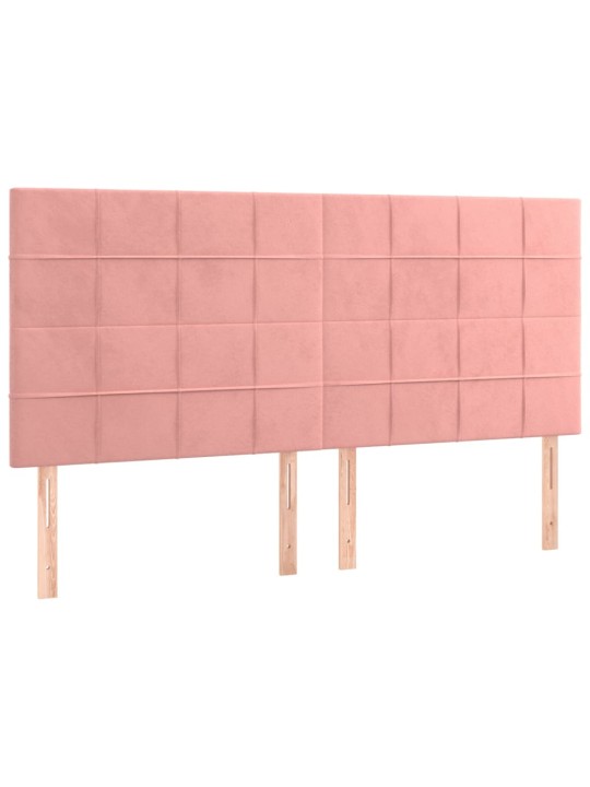 Voodipeatsid 4 tk, roosa, 90x5x78/88 cm, samet