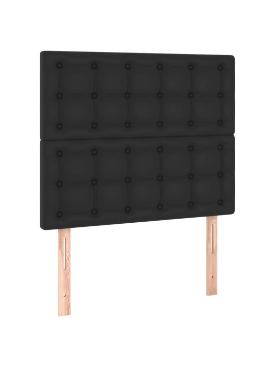 Voodipeatsid 2 tk, must, 80x5x78/88 cm, kunstnahk