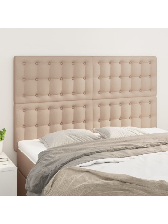 Voodipeatsid 4 tk, cappuccino, 72x5x78/88 cm, kangas