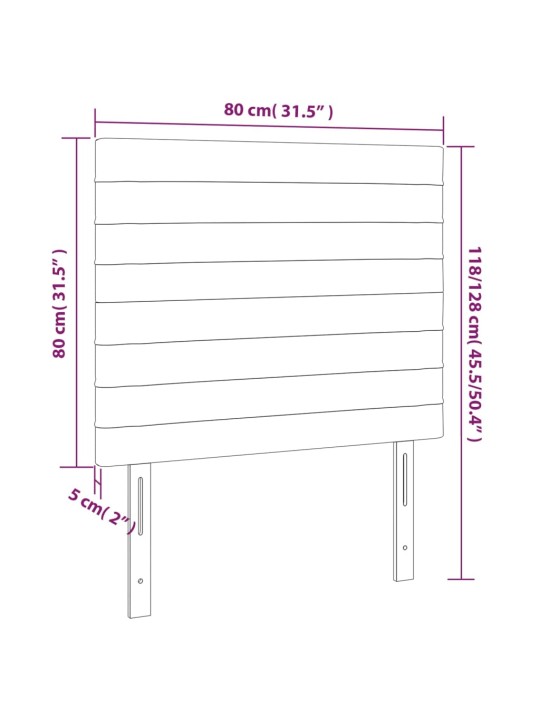 Voodipeatsid 2 tk, helehall, 80x5x78/88 cm, kangas