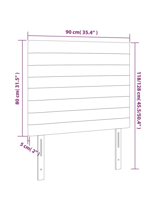 Voodipeatsid 2 tk, tumepruun, 90x5x78/88 cm, kangas