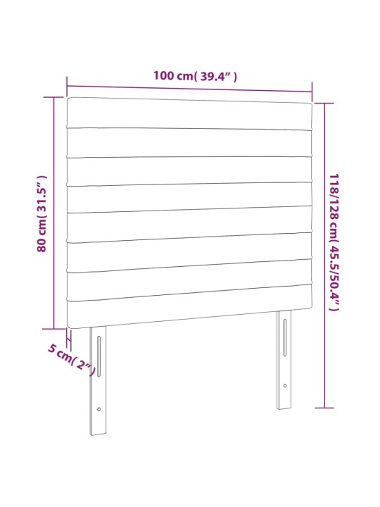 Voodipeatsid 2 tk, tumehall, 100x5x78/88 cm, kangas