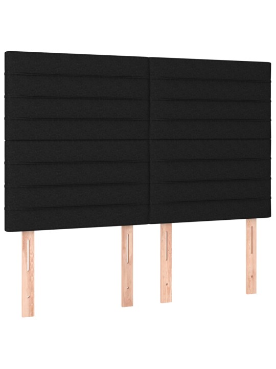 Voodipeatsid 4 tk, must, 72x5x78/88 cm, kangas