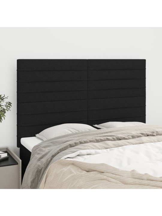 Voodipeatsid 4 tk, must, 72x5x78/88 cm, kangas