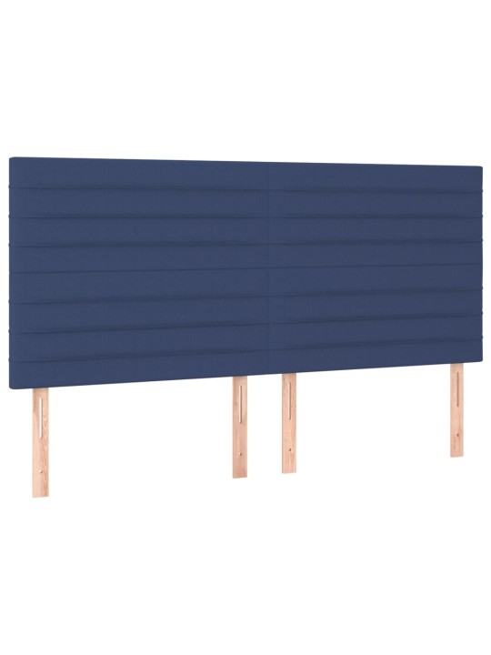 Voodipeatsid 4 tk, sinine, 80x5x78/88 cm, kangas