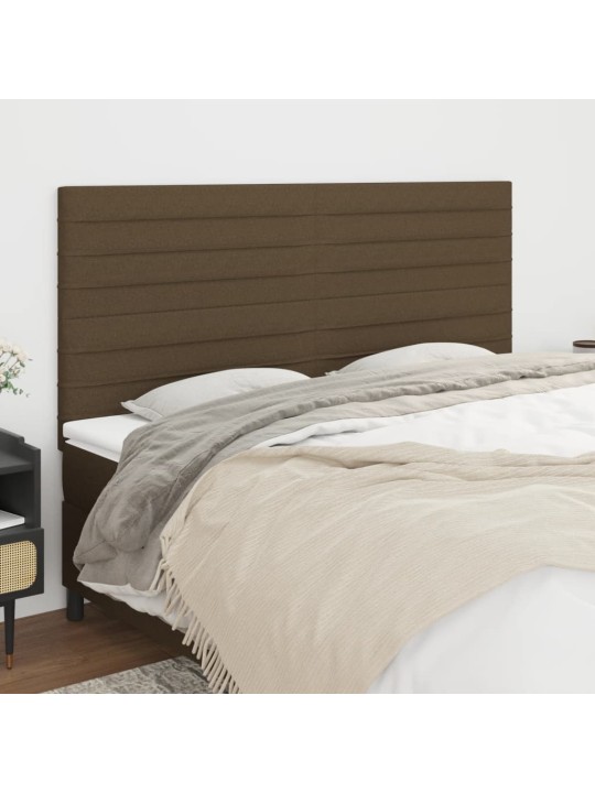 Voodipeatsid 4 tk, tumepruun, 90x5x78/88 cm, kangas