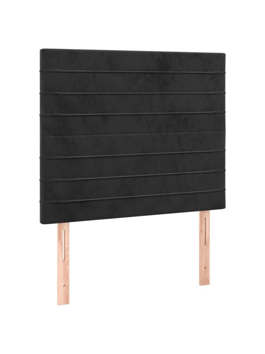 Voodipeatsid 2 tk, must, 80x5x78/88 cm, samet