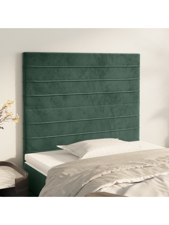 Voodipeatsid 2 tk, tumeroheline, 80x5x78/88 cm, samet