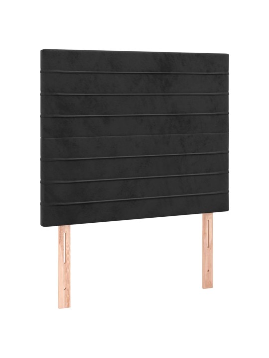Voodipeatsid 2 tk, must, 90x5x78/88 cm, samet