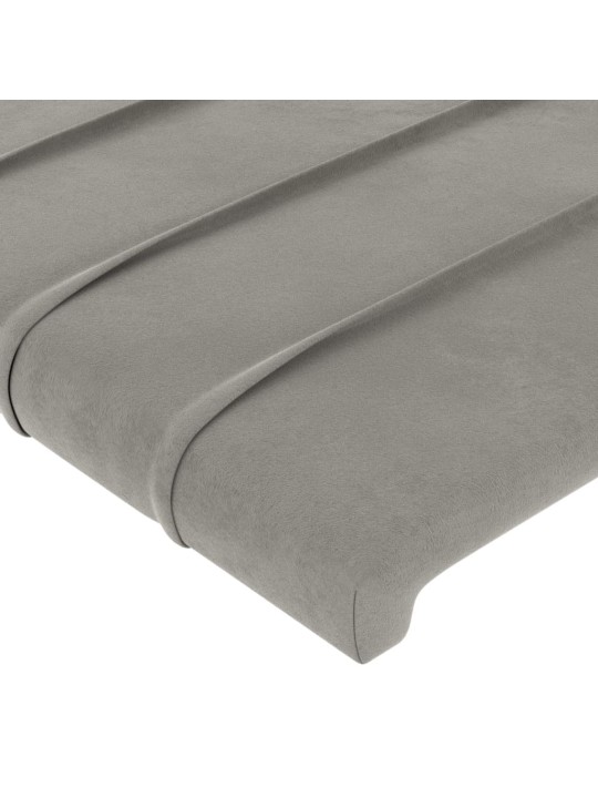 Voodipeatsid 4 tk, helehall, 72x5x78/88 cm, samet