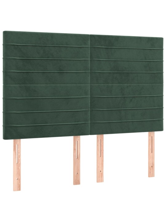 Voodipeatsid 4 tk, tumeroheline, 72x5x78/88 cm, samet