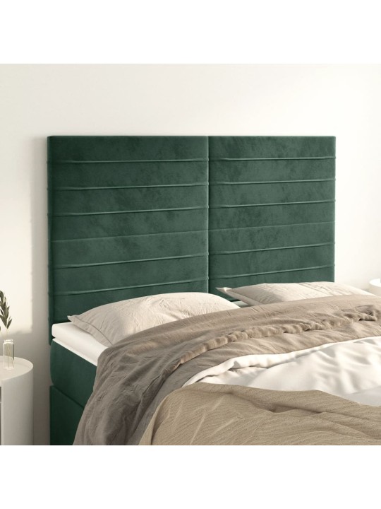 Voodipeatsid 4 tk, tumeroheline, 72x5x78/88 cm, samet