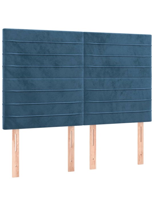 Voodipeatsid 4 tk, tumesinine, 72x5x78/88 cm, samet