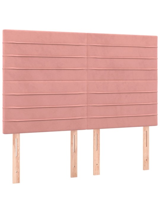 Voodipeatsid 4 tk, roosa, 72x5x78/88 cm, samet