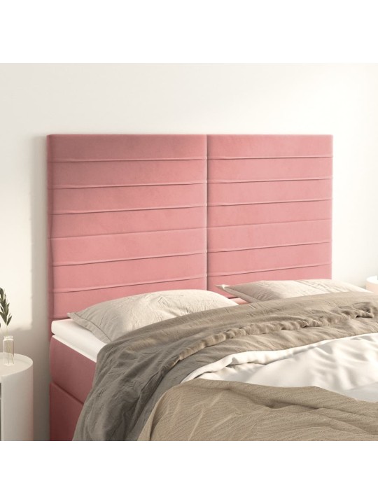 Voodipeatsid 4 tk, roosa, 72x5x78/88 cm, samet